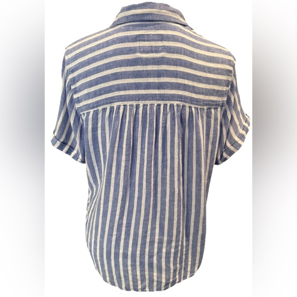 Rails Savannah Juneau Stripe Linen Blend  Blouse Sz Med - Picture 3 of 9